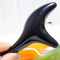 三角雀脚底腿部穴位按摩器大号蜜蜡脚部足疗按摩椎拨筋棒点穴棒 黑色