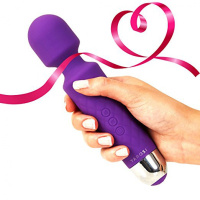 手持式震动按摩棒小型无线家用电动颈椎腰肩便携振动多功能按摩器 紫色