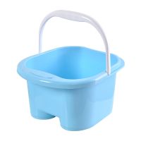 加厚洗脚盆泡脚桶便携式塑料泡脚盆家用按摩足疗养生泡脚盆沐足桶 蓝色