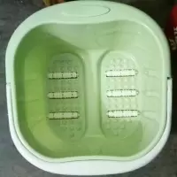 加厚泡脚足浴盆按摩泡脚桶家用塑料泡脚盆洗脚盆加高洗脚足浴桶 绿色 足浴粉