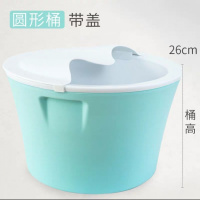 保温泡脚桶塑料洗脚盆带盖加厚恒温足浴桶家用非全自动按摩泡脚盆 圆款浅青色带盖