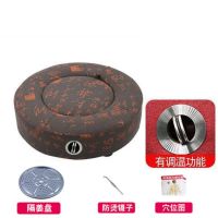 艾灸仪器家用坐垫控温坐灸仪艾灸养生仪妇科院无烟坐熏仪 亚麻料-温控款-国风 姜盘+镊子+穴位图