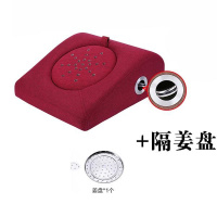 艾灸盒随身灸家用实木艾灸仪艾灸贴宫寒坐灸仪家庭温灸仪艾灸坐垫 温控红色坡型+隔姜盘