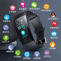 [活动疯抢中]智能手环蓝牙心率血压计步器运动睡 C1经典黑(多功能彩屏中文深度防水) 标配+现金红包+豪华礼包+3年质保