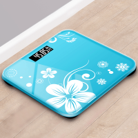 高精度电子秤可爱健康人体称重计器家用精准女学生成人体重秤 电池款 蓝芙