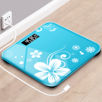 高精度电子秤可爱健康人体称重计器家用精准女学生成人体重秤 充电款 蓝芙