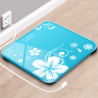 高精度电子秤可爱健康人体称重计器家用精准女学生成人体重秤 LED充电款 粉芙