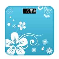 高精度电子秤可爱健康人体称重计器家用精准女学生成人体重秤 App测脂充电款 蓝芙