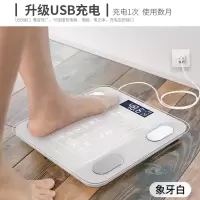 蓝牙智能测体脂秤健康人体秤精准家用秤电子秤体重秤成人 充电款-蓝牙体脂象牙白