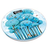 电子秤USB充电体重秤家用成人精准电子称智能人体秤称体重计 蓝森林圆秤-30*30cm 充电款