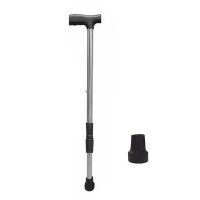 拐杖老年人防滑多功能拐棍单脚手杖不锈钢轻便拐杖四脚伸缩带灯 单脚拐杖+备用垫片