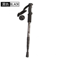 户外登山杖手杖超轻航空铝合金徒步爬山手杖徒步拐杖棍 凯玛仕直柄[黑色4节]