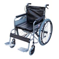 老人轮椅折叠轻便便携手动带坐便轮椅车旅行超轻残疾人代步手推车 防水皮革带坐便款[带便盆+实心胎]