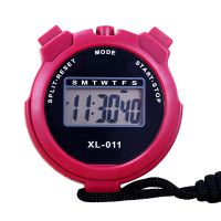 XL011运动秒表计时器 时尚大屏日期时间闹铃键身教练体育老师学生 红色 秒表+另带2电池