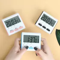 厨房定时器提醒器学生用电子正倒计时器秒表可爱闹钟记时器番茄钟 新功能两个装-随机颜色