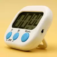 厨房定时器计时器提醒器大声学生倒计时器电子闹钟秒表可爱番茄钟 升级款白色[开关+记忆+磁铁+电池]