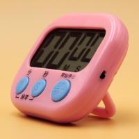 厨房定时器计时器提醒器大声学生倒计时器电子闹钟秒表可爱番茄钟 升级款粉色[开关+记忆+磁铁+电池]