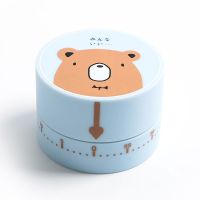 抖音同款定时器提醒厨房倒计时器家用时间管理钟表闹钟吸式机械式 卡通机械计时器-浅蓝大棕熊