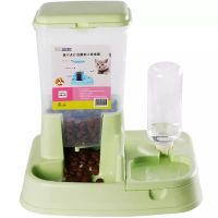 狗狗自动喂食器狗食碗宠物用品金毛泰迪狗碗狗盆猫碗猫盆猫咪用品 绿色自动喂食器