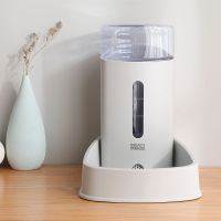 猫咪狗狗自动喂食器狗粮猫粮定量自动投食宠物用品食盆水盆喂食碗 喂水器（灰色）