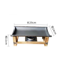 韩式不粘小烤盘长方形酒精炉烤肉烤鱼盘餐厅竹节陶板铁板烧干锅锅 小号