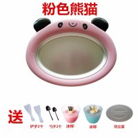 迷你炒酸奶机家用炒冰机儿童DIY冰淇淋机小型冰粥机炒冰盘炒雪糕 粉色熊猫 送2铲子2勺子2冰杯1冰激凌粉防尘盖