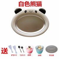 迷你炒酸奶机家用炒冰机儿童DIY冰淇淋机小型冰粥机炒冰盘炒雪糕 白色熊猫 送2铲子2勺子2冰杯1冰激凌粉防尘盖