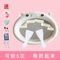 迷你炒酸奶机家用炒冰机儿童DIY冰淇淋机小型冰粥机炒冰盘炒雪糕 白色小猪 送2铲子2勺子2冰杯1冰激凌粉防尘盖