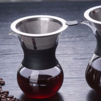 耐热玻璃手冲咖啡壶分享壶套装家用防爆手冲滴漏式咖啡壶 200ml+过滤网