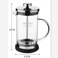HETAI法压壶玻璃咖啡壶手冲套装家用法式滤压壶冲泡壶器具过滤杯 600ml壶玻璃手柄
