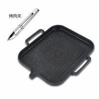 麦饭石电磁炉烤盘家用韩式不粘无烟卡式炉烤肉锅烧烤牛排铁板烧盘 麦饭石款单盘(电磁炉燃气通用)