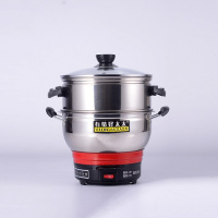 加厚多功能电热锅学生家用电炒锅电火锅炒菜锅电蒸锅宿舍煮锅电锅 20cm带一个蒸笼