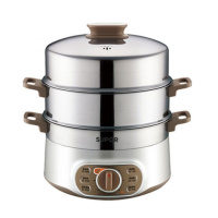多功能家用多层电蒸锅炒锅一体2层大容量自动断电蒸菜海鲜 不锈钢锅身/7大烹饪指导[10升]