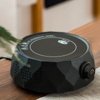 电陶炉煮茶器玻璃煮茶壶套装小型蒸汽蒸茶器全自动家用黑茶烧茶炉 (几何)黑色电陶炉