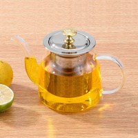 可明火煮茶器泡茶壶高硼硅玻璃茶具套装养生壶家用煮茶壶茶杯 元宝壶-600ml 壶+煮茶炉+4杯+托盘