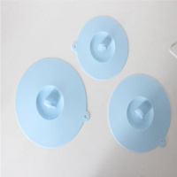 日本厨房保鲜盖杯盖硅胶大号密封防漏水杯盖子创意万能微波炉碗盖 北欧蓝3个装(大中小)