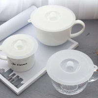 日本厨房保鲜盖杯盖硅胶大号密封防漏水杯盖子创意万能微波炉碗盖 透明3个装(大中小)