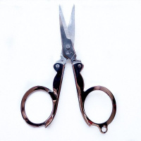 不锈钢折叠剪刀旅行小剪子钓鱼剪线头迷你小号剪刀便携鼻毛剪 强人折叠剪刀3把 赠:强人纱剪1把