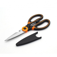 德国锋利厨房用强力不锈钢多功能剪刀家用鸡骨剪剪鱼食物剪保护套 橙色鸡骨剪带保护套
