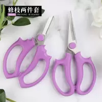 园艺花艺剪刀专业插花多功能宽头家用修花剪花店专用修花花艺剪子 502花枝剪浅紫+504花枝剪深紫