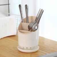 塑料多用沥水筷子筒筷子架筷子盒厨房餐具刀架收纳盒创意筷笼筷篓 粉红色2个