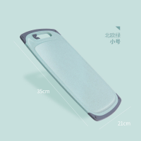 菜板防霉小麦刀板厚防滑案板切水果砧板宝宝婴儿辅食粘板家用 二代升级版果绿色 43*28*0.8cm(大号)