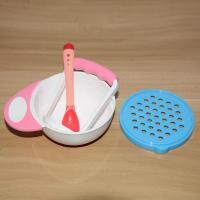 手动儿童食物研磨器 婴儿水果辅食工具研磨碗 PP安全材质研磨碗 女宝用 碗+手柄+研磨板