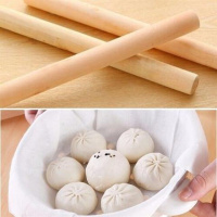 家用擀面棍擀面杖实木饺子皮小号大号擀面条烘焙工具压面棍面粉棍 擀面杖+蒸笼布 长80厘米[直径3.5cm]