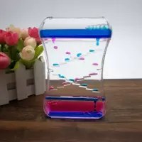 抖音潮流油滴油漏沙漏水滴液体减压发呆神器计时器摆件梦幻 双排蓝粉