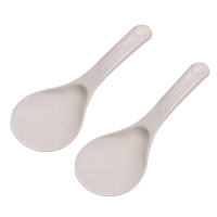 加厚饭勺汤勺大粥勺稀饭勺电饭煲塑料米饭铲不粘锅盛饭勺加韧勺子 竹纤维饭勺2只