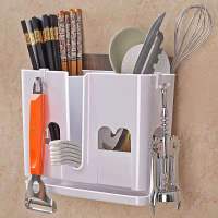 筷子筒挂式沥水筷子笼家用筷笼厨房筷子架筷子收纳创意筷筒筷子盒 新款筷子筒-白色