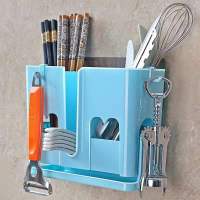 筷子筒挂式沥水筷子笼家用筷笼厨房筷子架筷子收纳创意筷筒筷子盒 新款筷子筒-蓝色