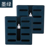 厨房装筷子筒壁挂式家用筷子架多功能塑料沥水筷篓筷子笼免打孔 墨绿色[沉稳]2个装[推荐]