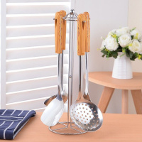 厨房用品置物架餐具沥水收纳架勺子铲子挂架锅铲架落地挂钩厨具架 厨具五件套(含挂架)